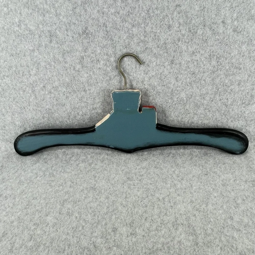 Teddy Bear Closet Hangers Wooden Hand Painted 90s Blue Set Of 2 Nursery Decor‎